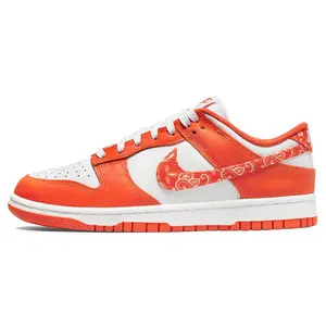 Nike Dunk ESS Orange Paisley Canvas Leather Low-Top Sneakers for Women Verifiable, with credentials and supporting global authentication