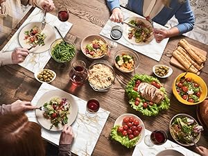 Luxury Gold Marble and Placemats Set of 6 Pieces, Gold Marble Placemats, Cloth Place Mats Indoor for,Washable for Dining Table