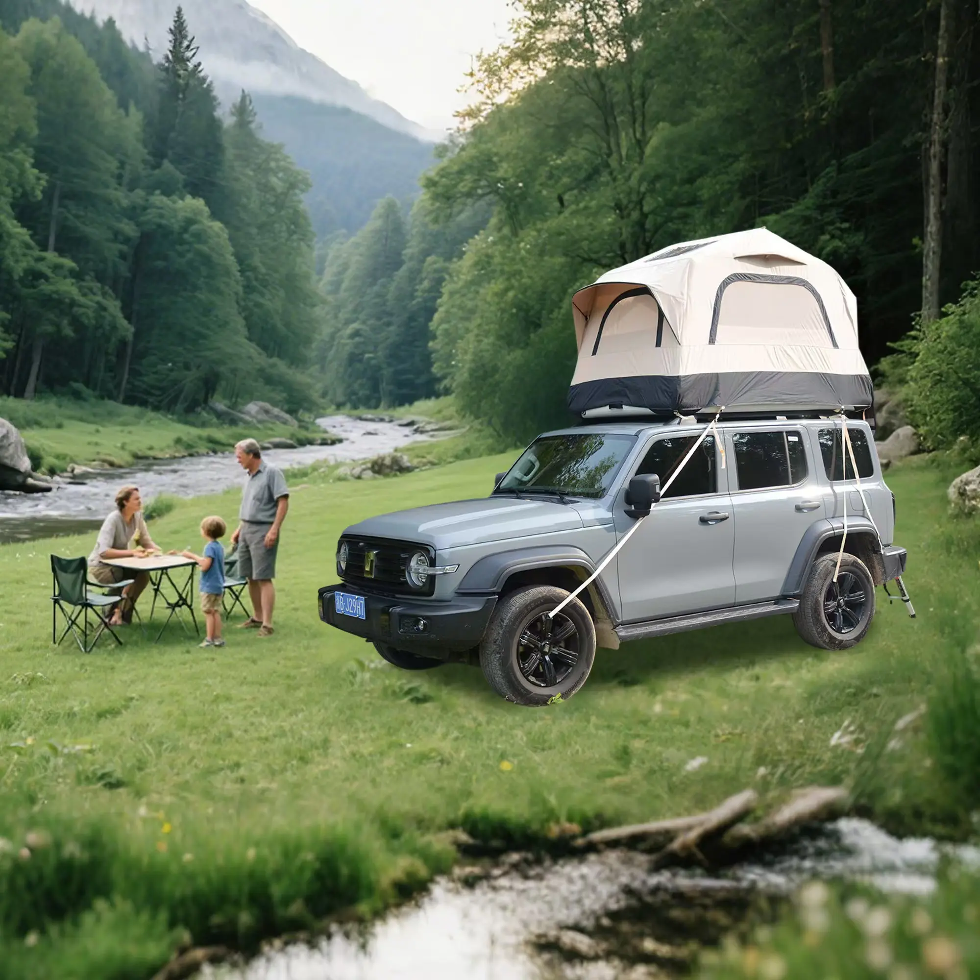 ARCH Inflatable Truck Roof Top Tent for 2 Person, Easy Setup Car SUV Camping Tent, Waterproof Portable Rooftop Tent for Outdoor Adventure, Overlanding, Hiking, Travel, Multiple Vehicle Fit Options, Living Room Table for Sofa Side, Bedroom, Office