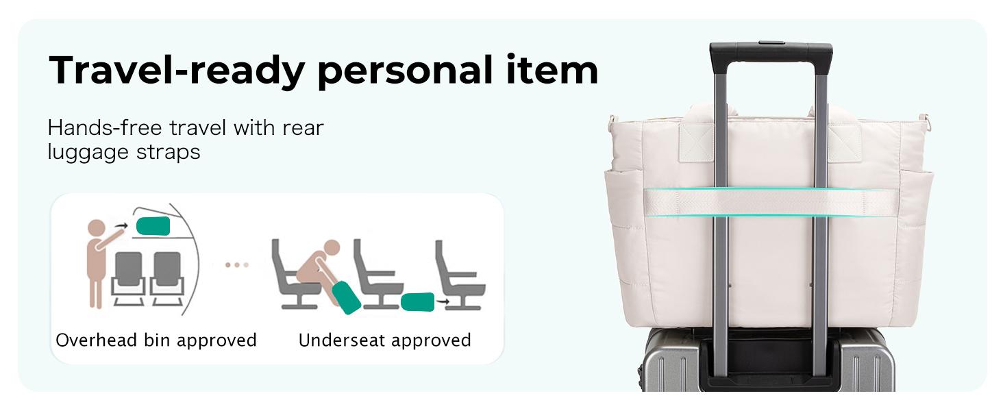 Tote Bag for Women, Lightweight Puffy Puffer Tote Bag with Compartments Quilted Shoulder Bag Handbag for Travel, Work, Gym