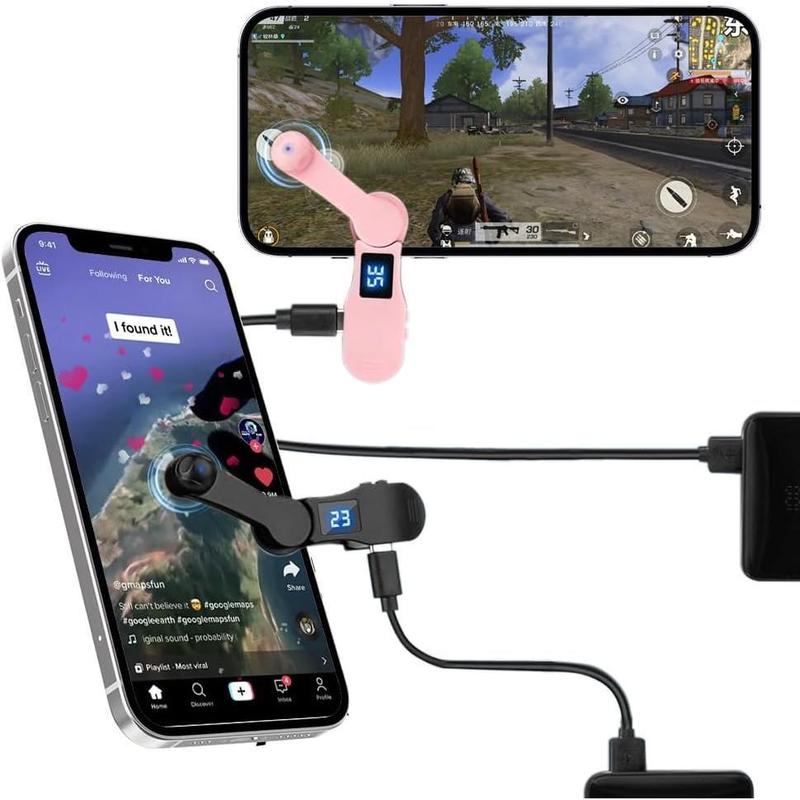 Smart Automatic Screen Clicker Tapper, Fast Click Simulation Continuous Finger Gadget for iPhone for iPad Smart Phone Device Live Streaming Apps Video Live Broadcasts Reward Likes Tasks Games Shopping-Pink