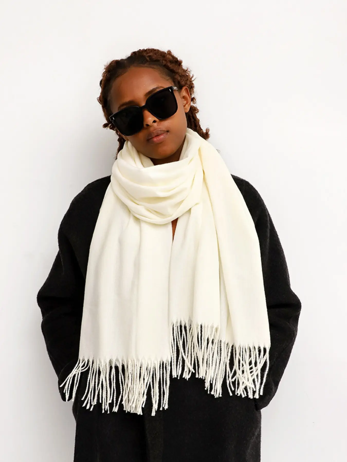 Unisex Long Scarf for Fall & Winter, Warm Colorblock Design, Versatility for Men & Women, Perfect for Cold Weather