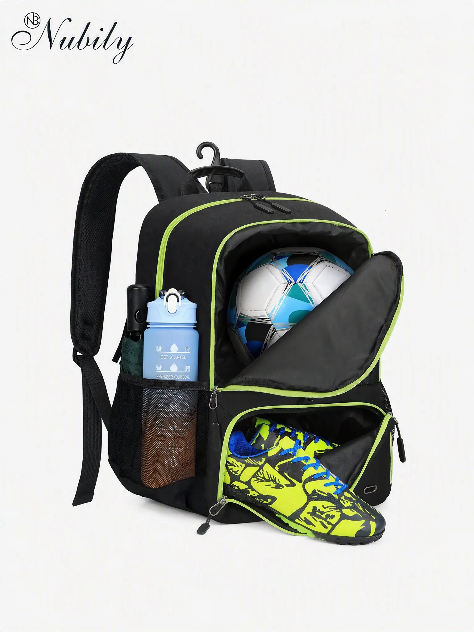 Basketball Backpack 45L, Soccer Bag with Separate Ball Holder & Shoes Compartment, Durable Sports Gear Storage Solution