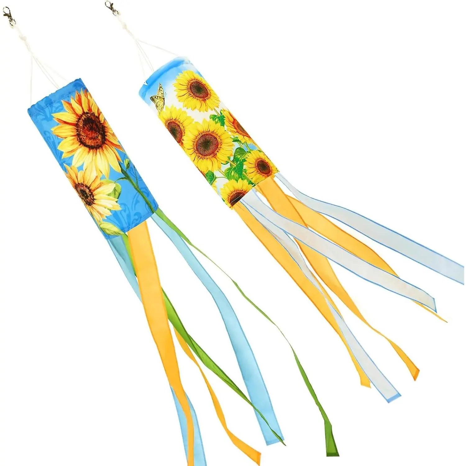 2 Pieces Sunflower Windsock, 40 Inch Wind Socks for Outside Sunflower Wind Sock Summer Windsock for Home Garden Yard Balcony Decoration