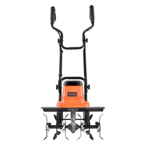 VEVOR Corded Electric Tiller, 18 Inch Tilling Width Garden Rototiller, 13.5-Amp Motor Heavy-Duty Tilling Machine, Cultivator with Steel Tines and Foldable Handle, for Lawn, Yard, and Gardening Care