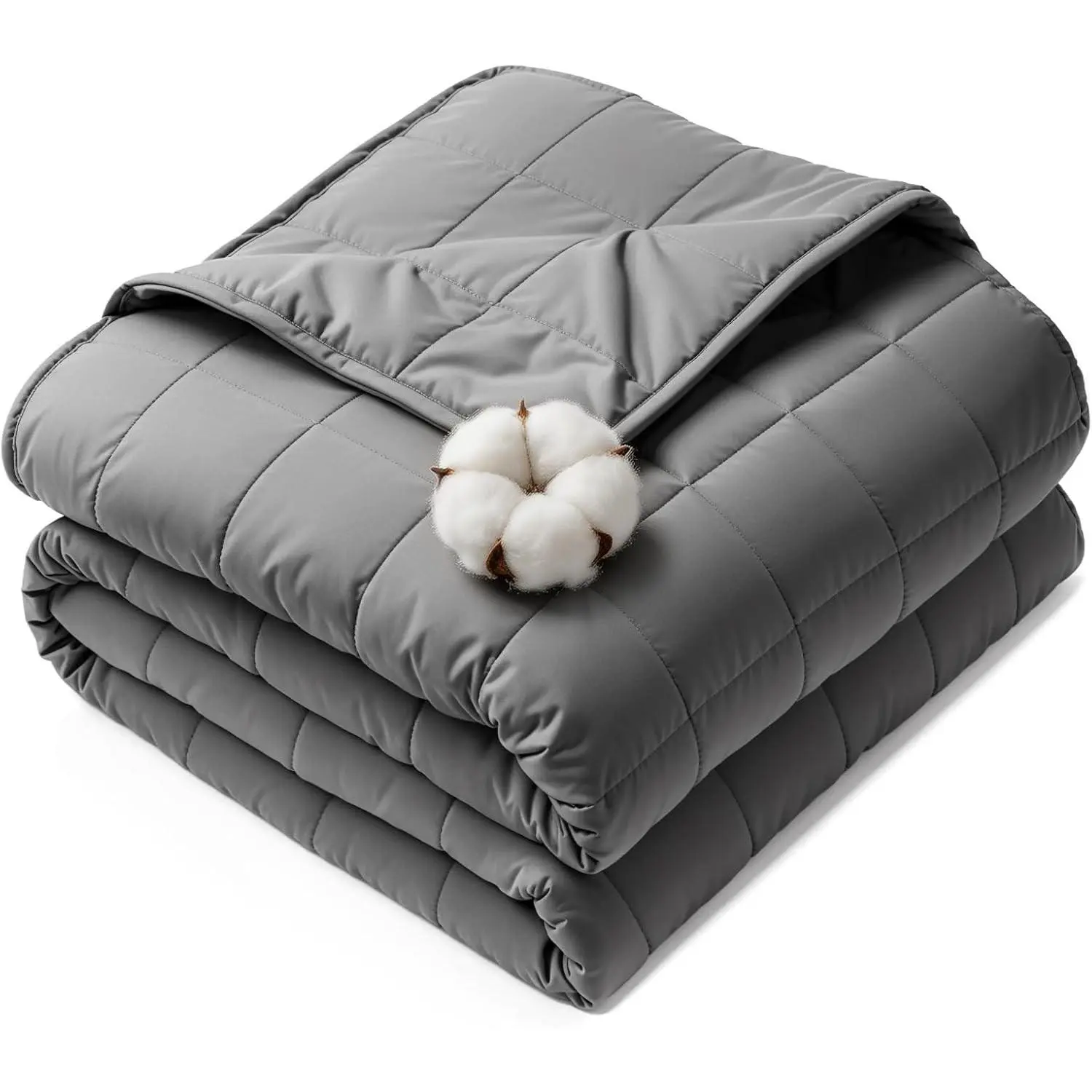Weighted Blanket for Adults 20 LB 60” x 80” Queen Size Heavy Blanket | Weighted blanket featuring premium glass bead fill, balanced grid stitching, airy cotton, cool touch & deep sleep support