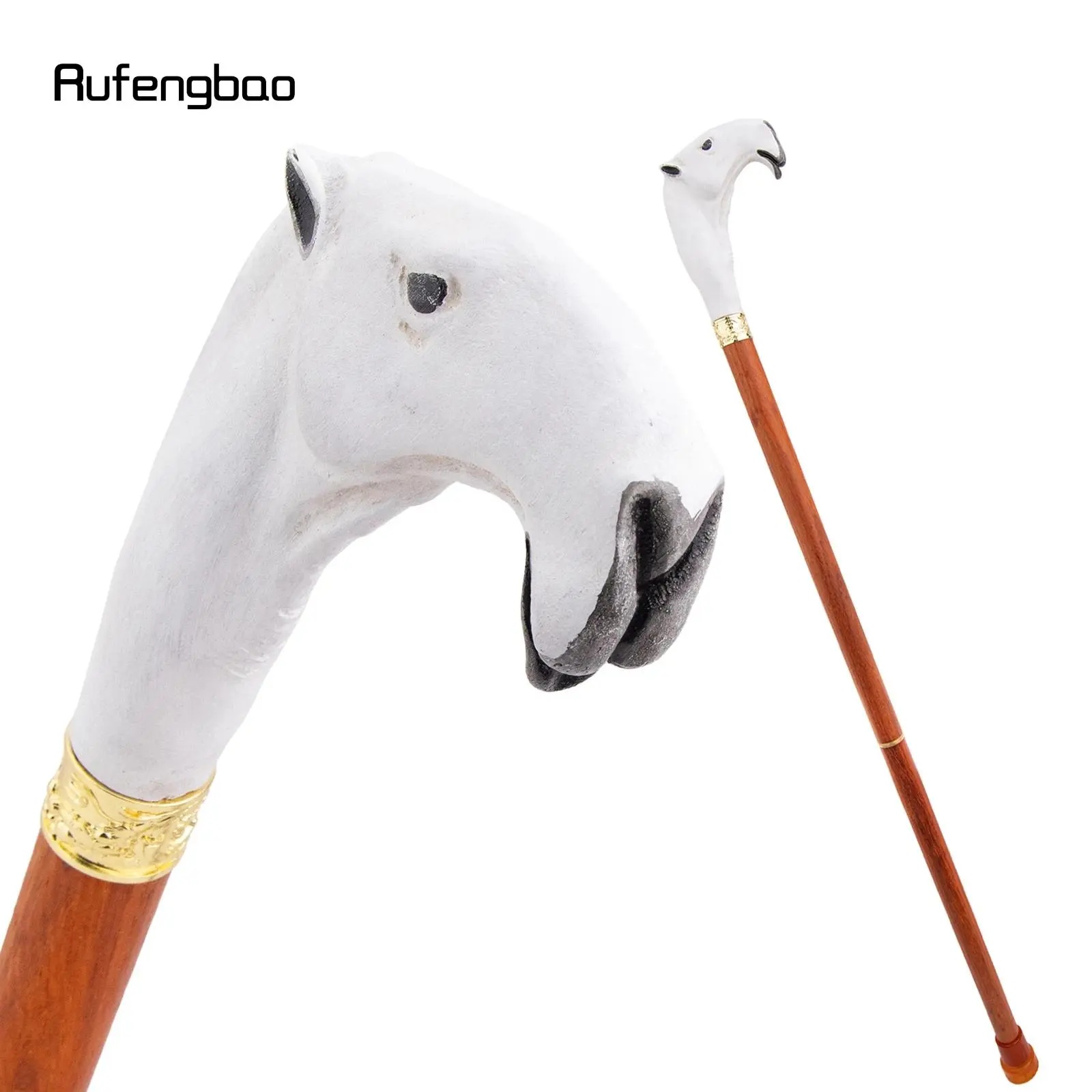 White Red Camel Wooden Fashion Stick Decorative Vampire Cospaly Party Accessory Wood Cane Mace Wand Crosier 94cm Performance Stage Cane
