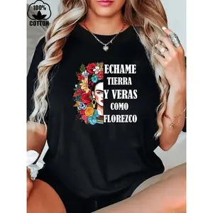 1 PC Échame Tierra Y Verás Cómo Florezco Women's Christmas 220g Heavy Cotton T-Shirt Unisex Vintage Graphic Gooner Eat Sleep Goon Repeat Grunge Album Lever Action Rifle Retro Deftones Tour