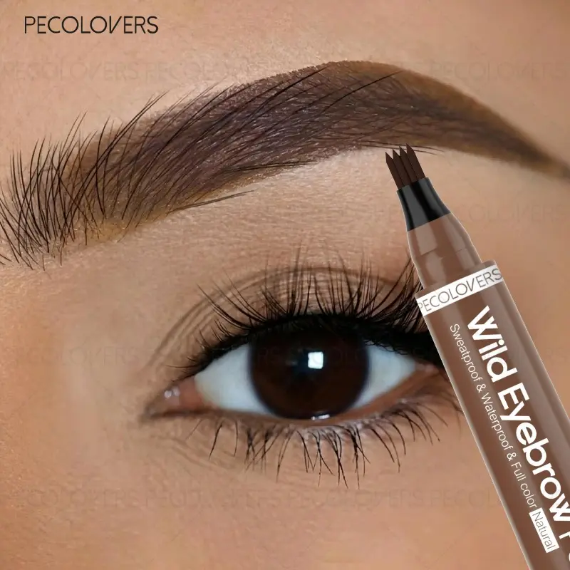 Wild Eyebrow Pencil, Precise Brow Pencil, Ultra-fine Tip, Waterproof and Anti-fouling, Four-pronged Tip Design, Natural Matte Finish, Creating Well-defined Wild Eyebrows, Suitable for Novices and Beauty Enthusiasts