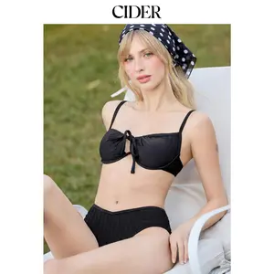Cider Sweetheart Cut Out Underwire Cheeky Bikini Set