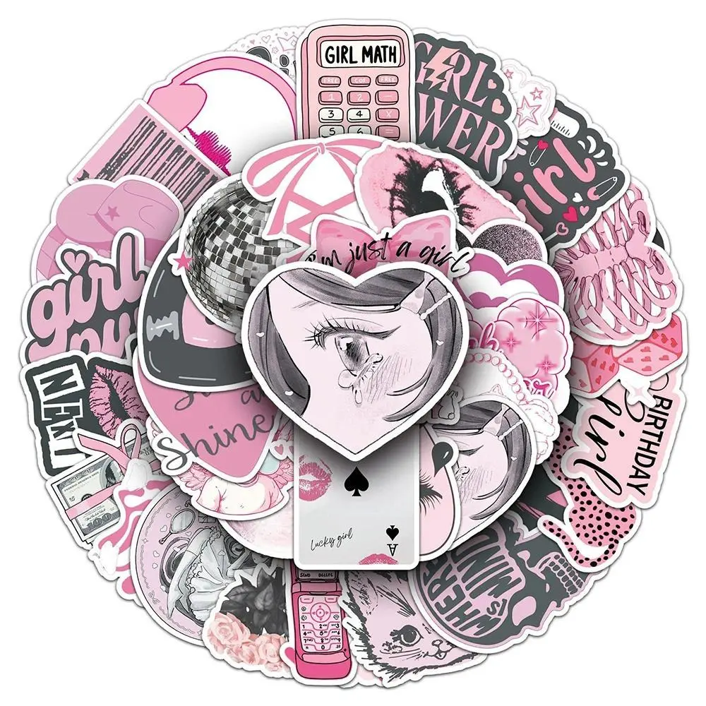 10/30/50pcs INS Cartoon Aesthetic Girl Stickers Cute Creative Graffiti Decals DIY Skateboard Phone Diary Decoration Sticker Pack