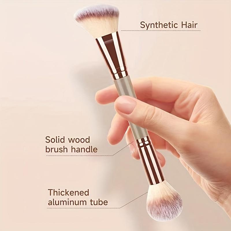 1pc Double-Ended Makeup Brush for Contouring And Blush, Super Fine And Does Not Cake