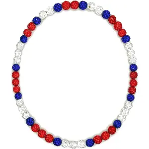 Baseball Bead Necklace, Baseball Necklace for Men, 16/18/20" Ice Necklace Cool Gifts, Rhinestone Bling Inspired Sports JewelryGift.