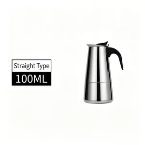 Moka Pot Stainless Steel Espresso Maker| Italian Style Coffee Percolator for Home, Reusable Stovetop Brewer