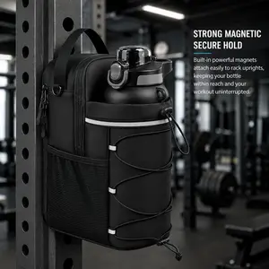 Magnetic Water Bottle Sling Bag - Crossbody Tumbler Holder with Phone Pouch, Key Pouch for Gym