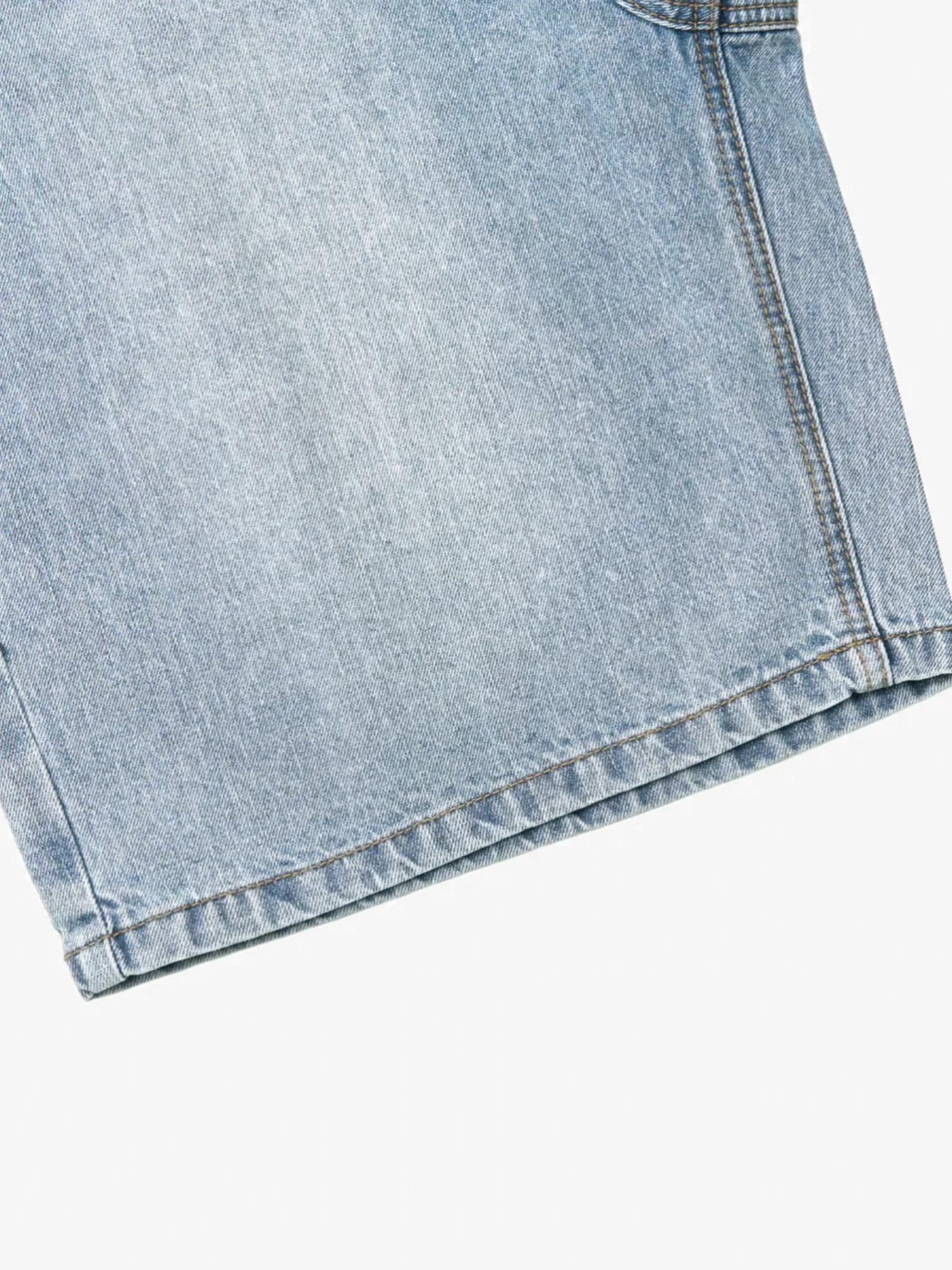 Men's Plain Denim Shorts, Loose Casual Comfy Jeans Shorts for Daily Wear, Woven Bottoms for All Seasons