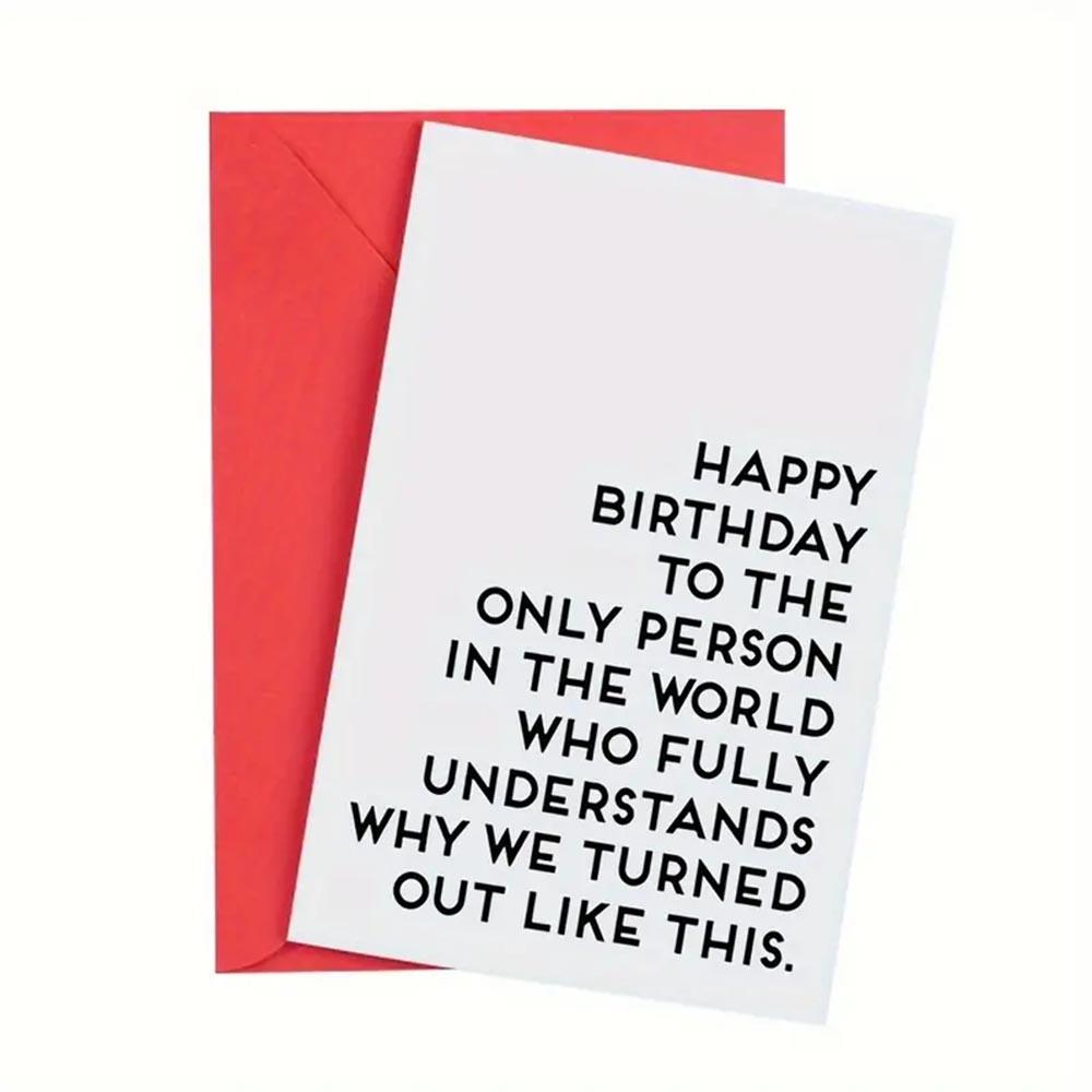 Funny Birthday Card with Envelope, Custom Message Card, 1 Count Happy Birthday Card, Birthday Gift for Sister & Best Friend, Long Distance Gift