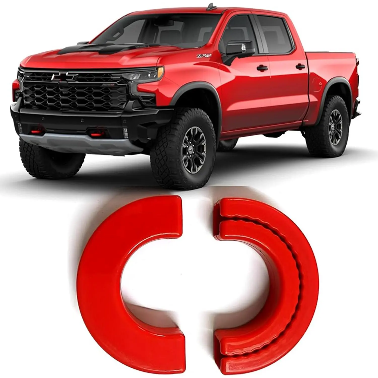 Tow Hook Covers Fit for Chevy Silverado 1500 2007-2026/  1500 2007-2018, Custom Front Hitch Cover Compatible with  Silverado 1500 Accessories 2007-2026 (Red)
