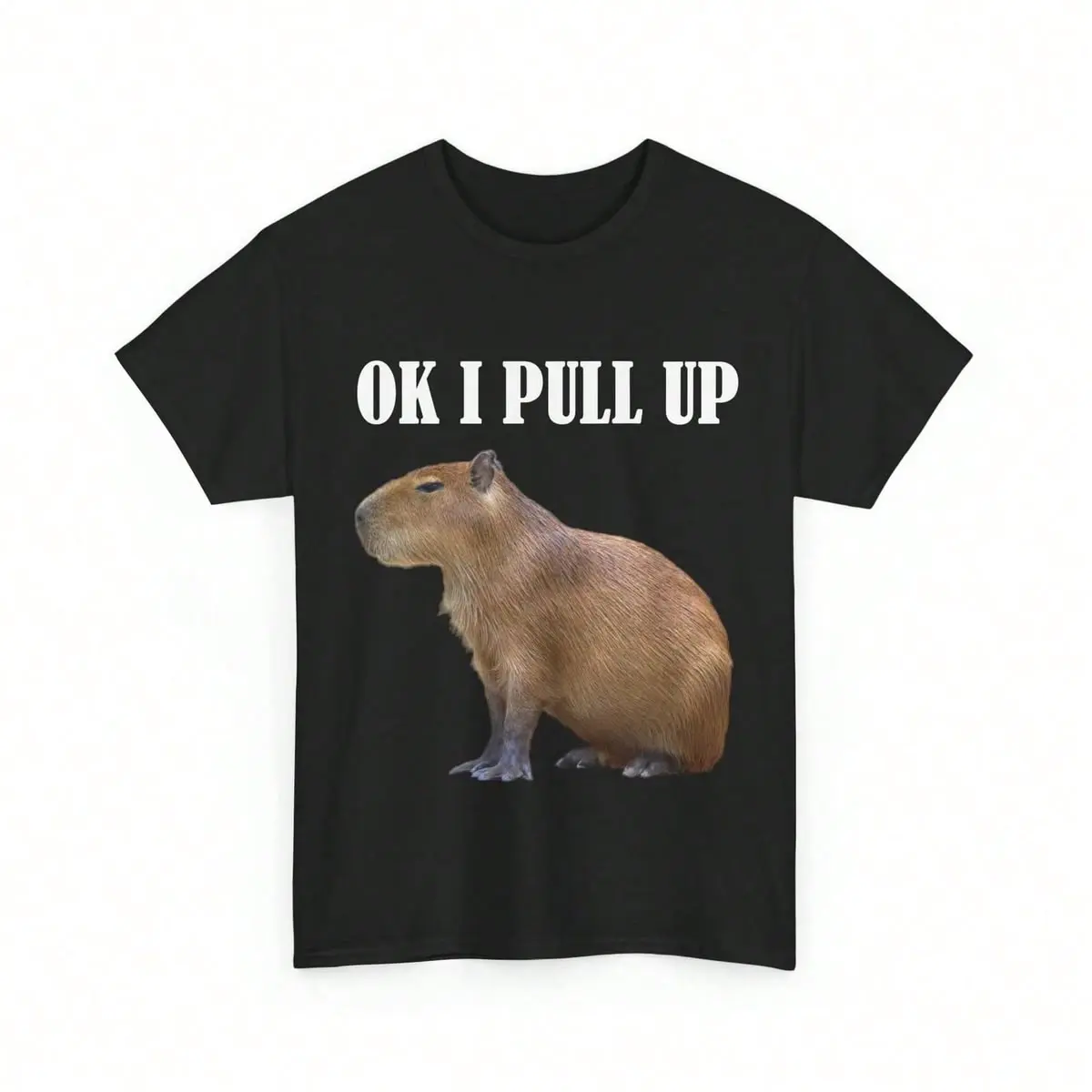 graphic t shirt Cotton Printed Shirt With Cute Capybara Ok I Pull Up Graphic Soft And Breathable Material Easy To Clean And Resistant Durable Fabri, Graphic T Shirts, Cute Shirts