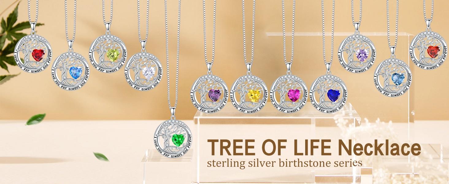 TOUPOP Valenitnes Day Gifts, Tree of Life Birthstone Necklaces for Women, White Gold Gold Plated 925 Sterling Silver Celtic Jewelry Austrian Crystal Pendant Necklace, Anniversary Wedding Jewelry Irish Birthday Gifts TOUPOP Valenitnes Day Gifts, Tree of Life Birthstone Necklaces for Women, White Gold Gold Plated 925 Sterling Silver Celtic Jewelry Austrian Crystal Pendant Necklace, Anniversary Wedding Jewelry Irish Birthday Gifts