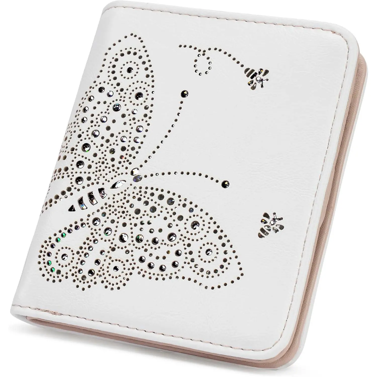 Small RFID Wallet Women Ultra Thin Slim Womens Wallet Mini Compact Bifold Pocket Ladies Wallets for Women WHITE