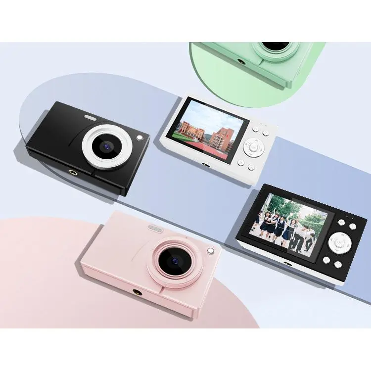 64MP 4K WiFi CCD Digital Camera, 16x Zoom, 2.8" Screen, Optical Stabilization, Type-C, Retro Gift for Students