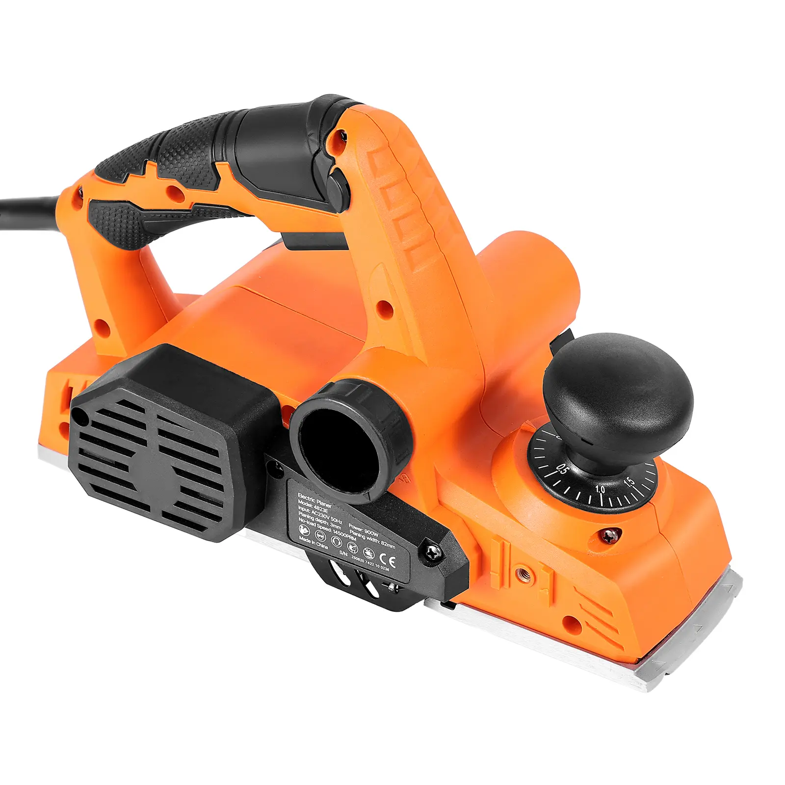 Electric Hand Planer, 3-1/4-Inch Cut Width, 7-Amp 14500 RPM Corded Power Handheld Planer for Wood, with Adjustable Cut Depth, 2 Blades, for Woodworking Wood Chamfer DIY Smooth Finish Carpentry