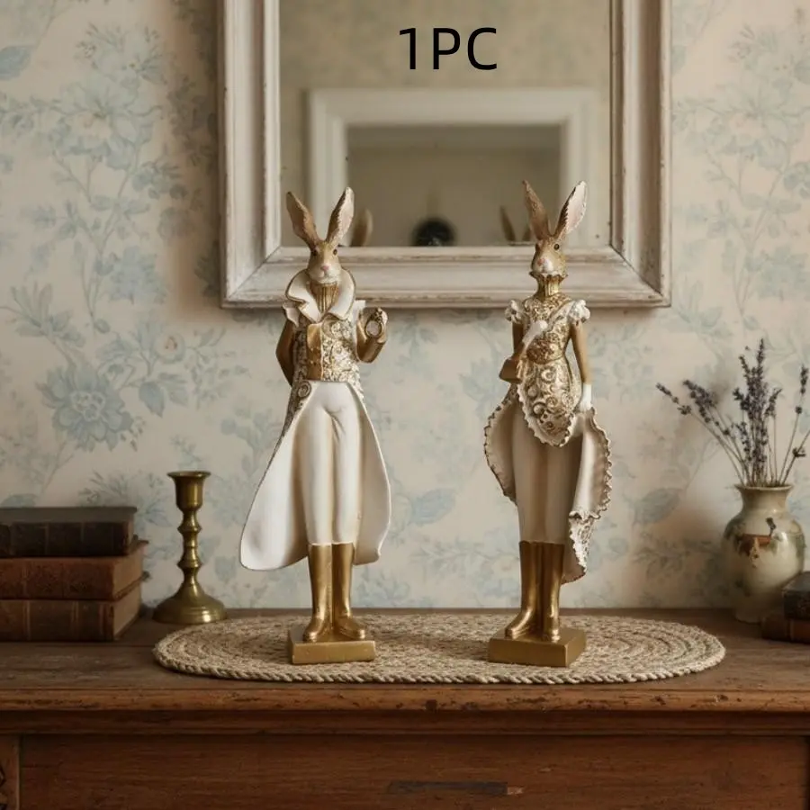 Craftsmanship Rabbit Figurine, Home Decor for Living Room, Bar Cabinet, TV Stand, Entryway Decoration, Perfect Gift Idea