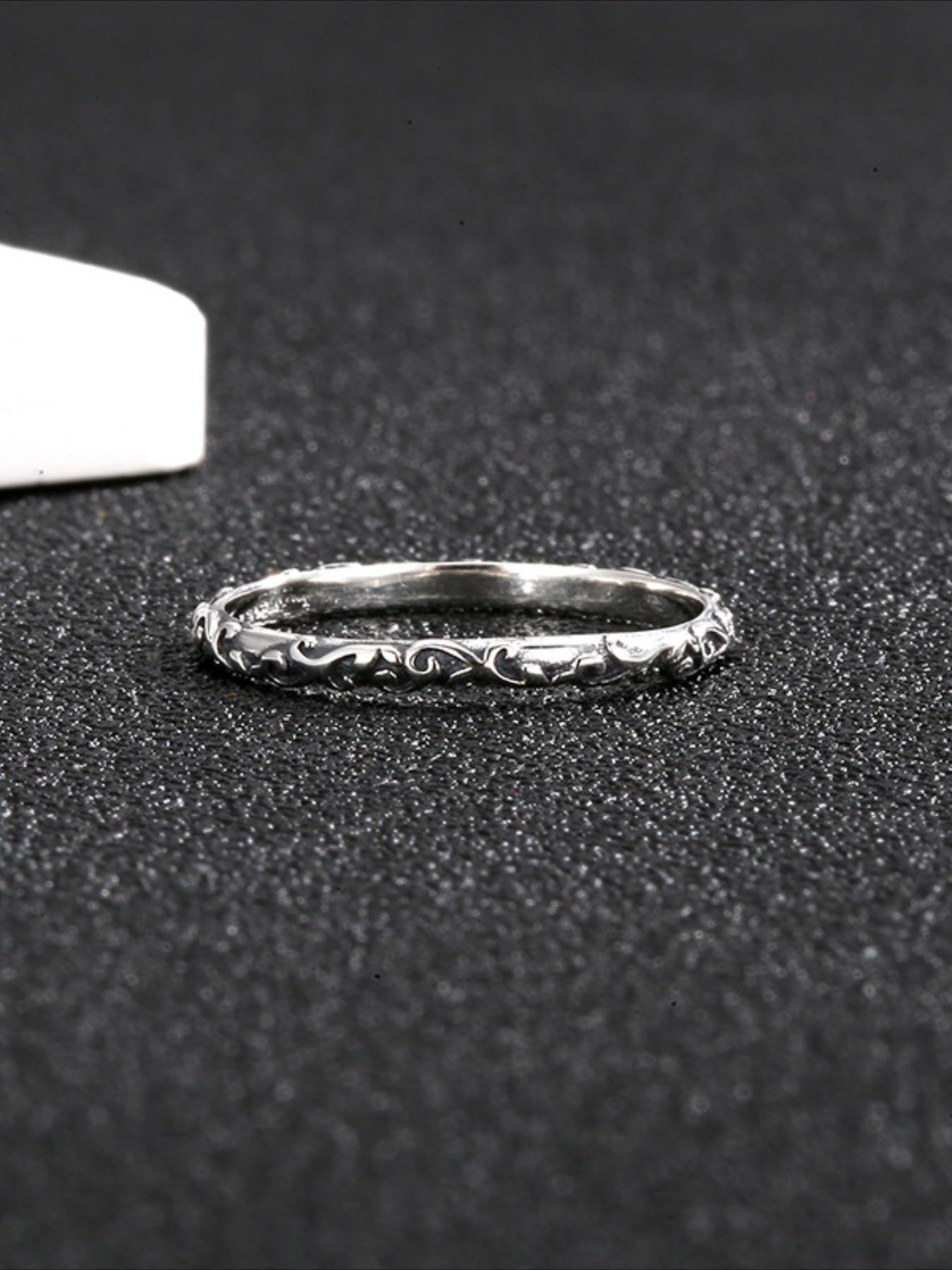 Women's S925 Silver Color Vine Pattern Ring, Fashionable New Style Jewelry for Women, Party Casual Daily Wear Gift Idea, Wedding Rings