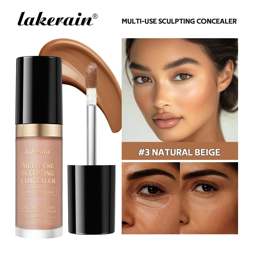 lakerain Multi-use Sculpting Concealer, High Coverage, Long-Lasting Matte Finish, All-in-One For Concealing, Contouring & Highlighting, Natural Flawless Makeup, Skin-Friendly Formula, Multiple Shades Options, Must-Have Cosmetics for Women