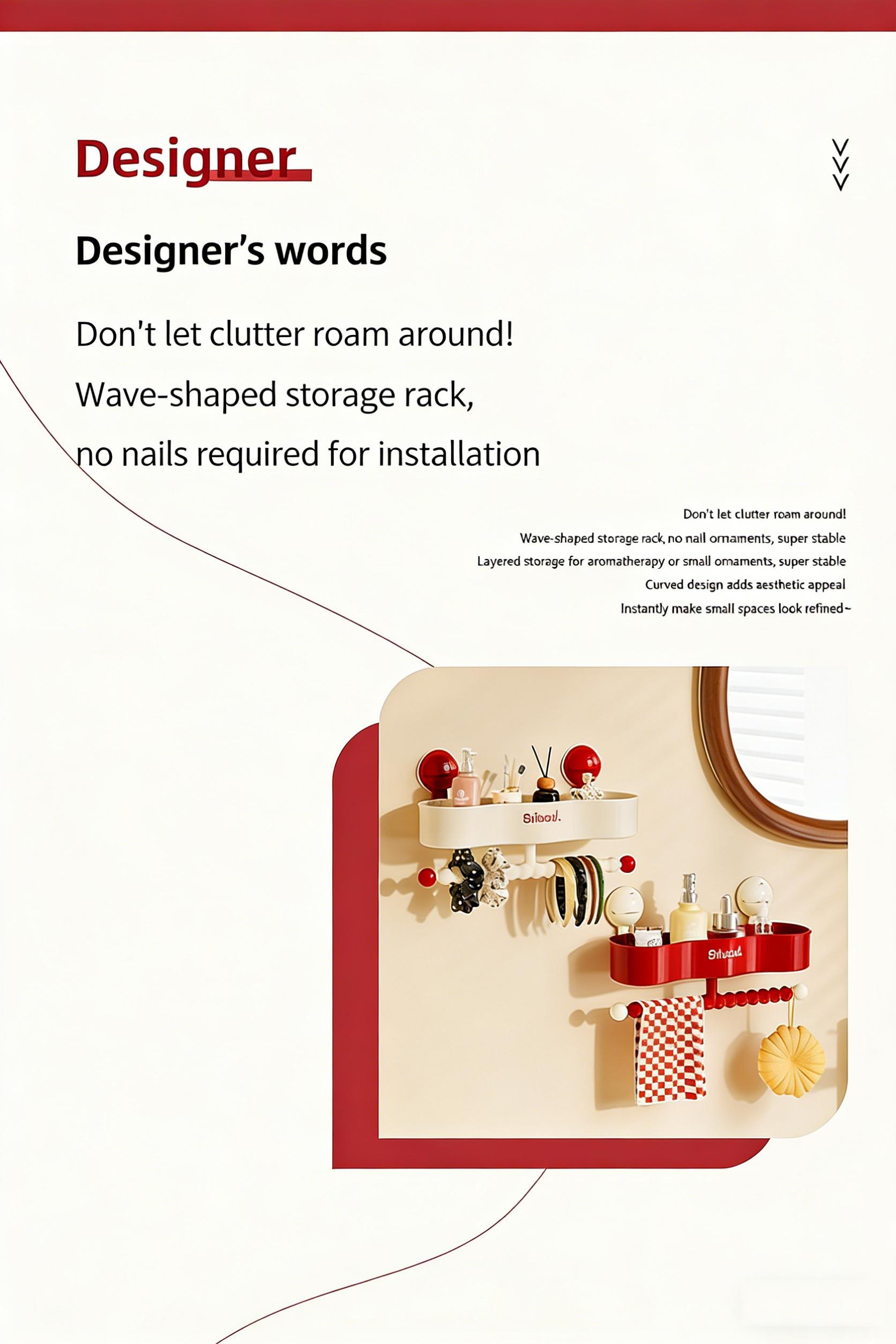 Wall-Mounted Storage Basket for The Bathroom, Designed for Various Uses, Featuring Suction Cups for Holding Hair Additions And Toiletries, a Modern Organizer, Shelf Baskets