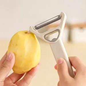 New Dual-Function Home Peeler Vegetable & Fruit Slicer Creative Beer Bottle Opener, Multifunctional Kitchen Tool, 1pcs