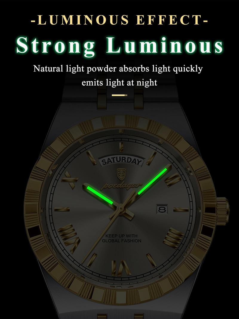 Men's Business Fashion Round Dial Analog Quartz Watch, Fashion Watch for Party, Daily Clothing Decor, Trendy All-match & Exquisite Watch for Birthday Gift with Box, Business Fashion Watches