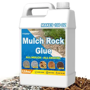 Mulch Glue for Landscaping, 128oz Rock Glue for Landscaping, Garden Anchor Adhesive for Stone, Pebble & Gravel, Rain Resistant Clear Finish, Pet Safe & Environmentally Friendly, Long Lasting Results