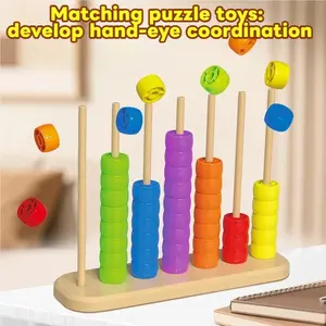 Viral Bead Sorting Stacking Game, Montessori-Style Educational Toy for Toddlers, Enhances Hand-Eye Coordination and Color Recognition