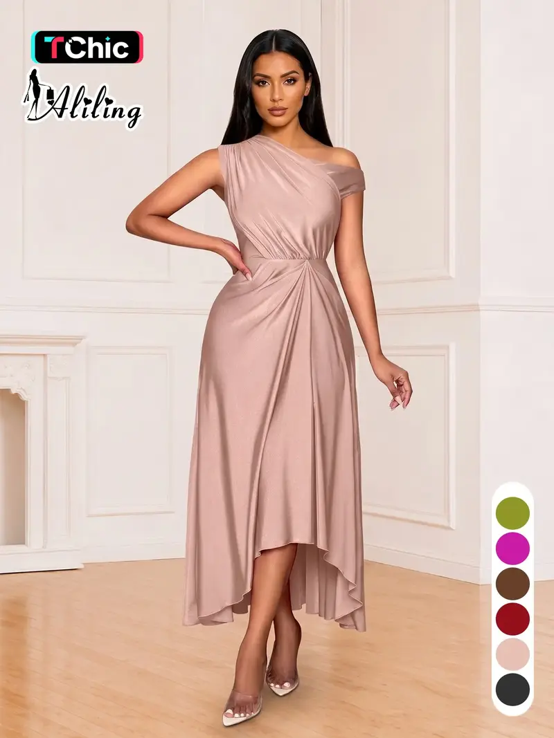 chloe peached jersey one shoulder midi dress ivory meshki chloe peached jersey one shoulder midi dress - ivory