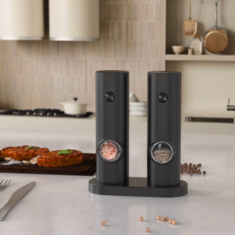Electric Salt & Pepper Grinder Set, 1/2 Counts Battery Powered Household Seasoning Grinder, Portable Handheld Spice Grinder for Kitchen(without Battery), Gift #TOP PICKS