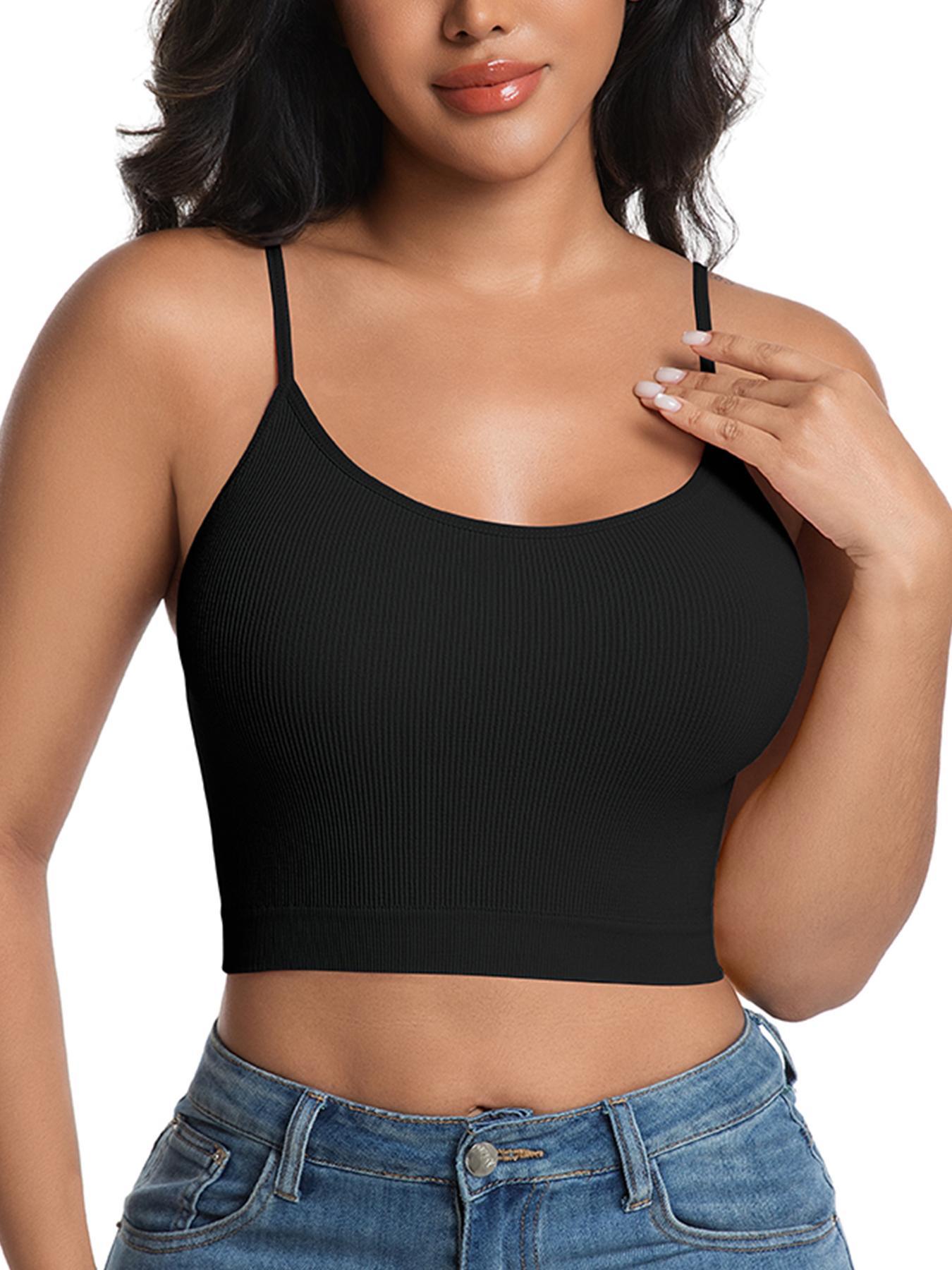 8 Pieces Women's Solid Wireless Bra, Stretchy Comfortable Breathable Bra, Ladies Lingerie for All Seasons, Fitness Training Clothes, Yoga Sports Bra Seamless Activewear Workout Ribbed SpringStatements