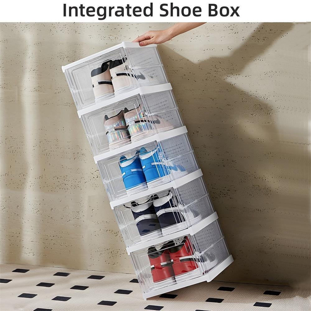 Dustproof Shoe Storage Box, 1 Piece Multi-layer Foldable Shoe Organizer, Sneakers Cabinet for Efficient Organization, Room Organizers, Stackable Shoe Storage, Closet Organizer System