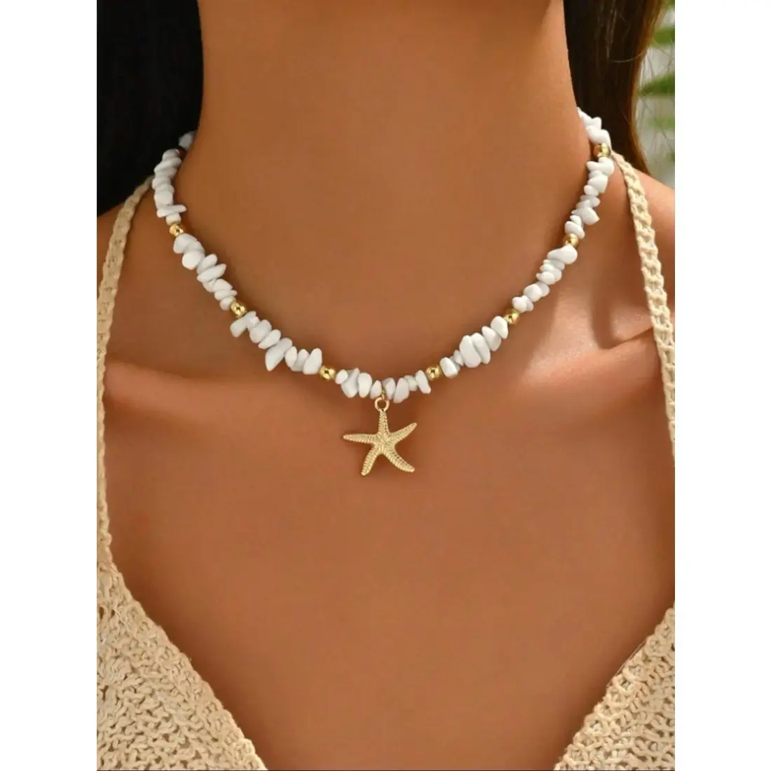 Boho Style Starfish Pendant Charms Necklace for Women & Girls, Fashion Jewelry for Party, Daily Clothing Decor, Trendy All-match & Exquisite Jewelry for Birthday Gift, Trendy Charm Necklaces, Beach Boho Necklace