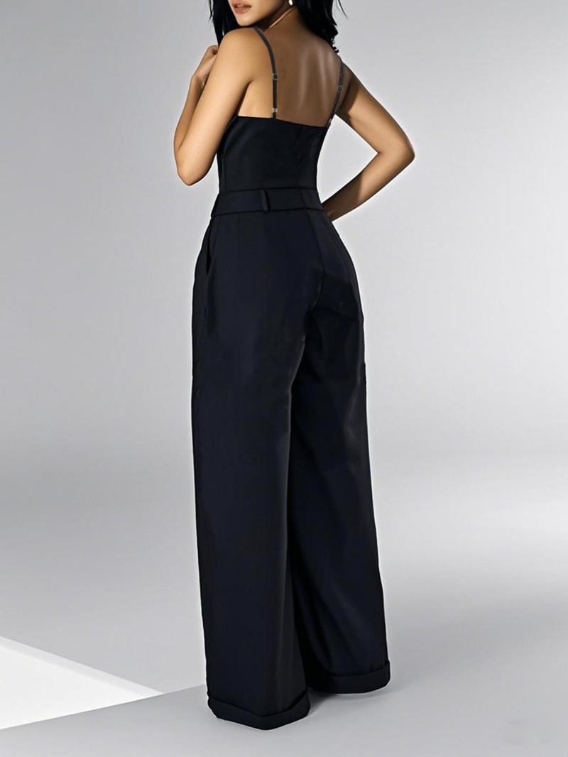 Women's Floral Print Cami Jumpsuit, Casual Fashion Wide Leg Jumpsuit for Daily Holiday Vacation Wear, Women Jumpsuits for Summer, Beach Jumpsuit