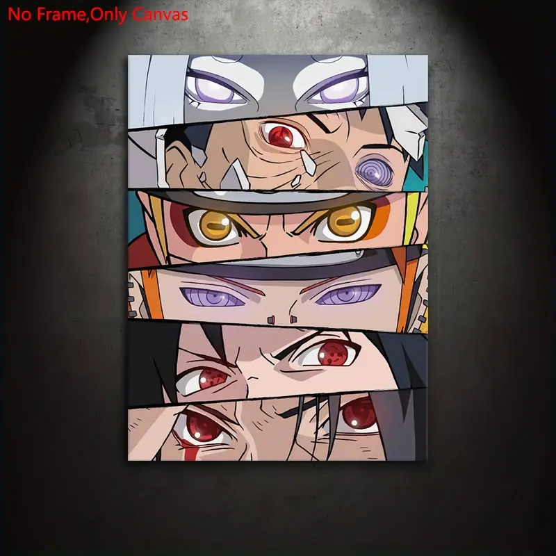 1 piece/set frameless canvas painting print poster, classic anime close-up style digital art, Sasuke Uchiha Ninja Eyes series, Home wall art, Cool Wall Art, ideal gift for bedroom, living room, wall decor