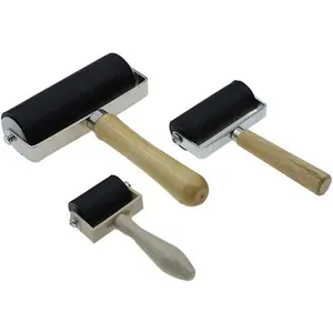 3 Pack Rubber Brayer Roller with 3 Sizes for Crafting Printmaking, Ink Applicator Paint Tool for Art Craft Oil Painting (2.4 inch,4 inch,5.9 inch)