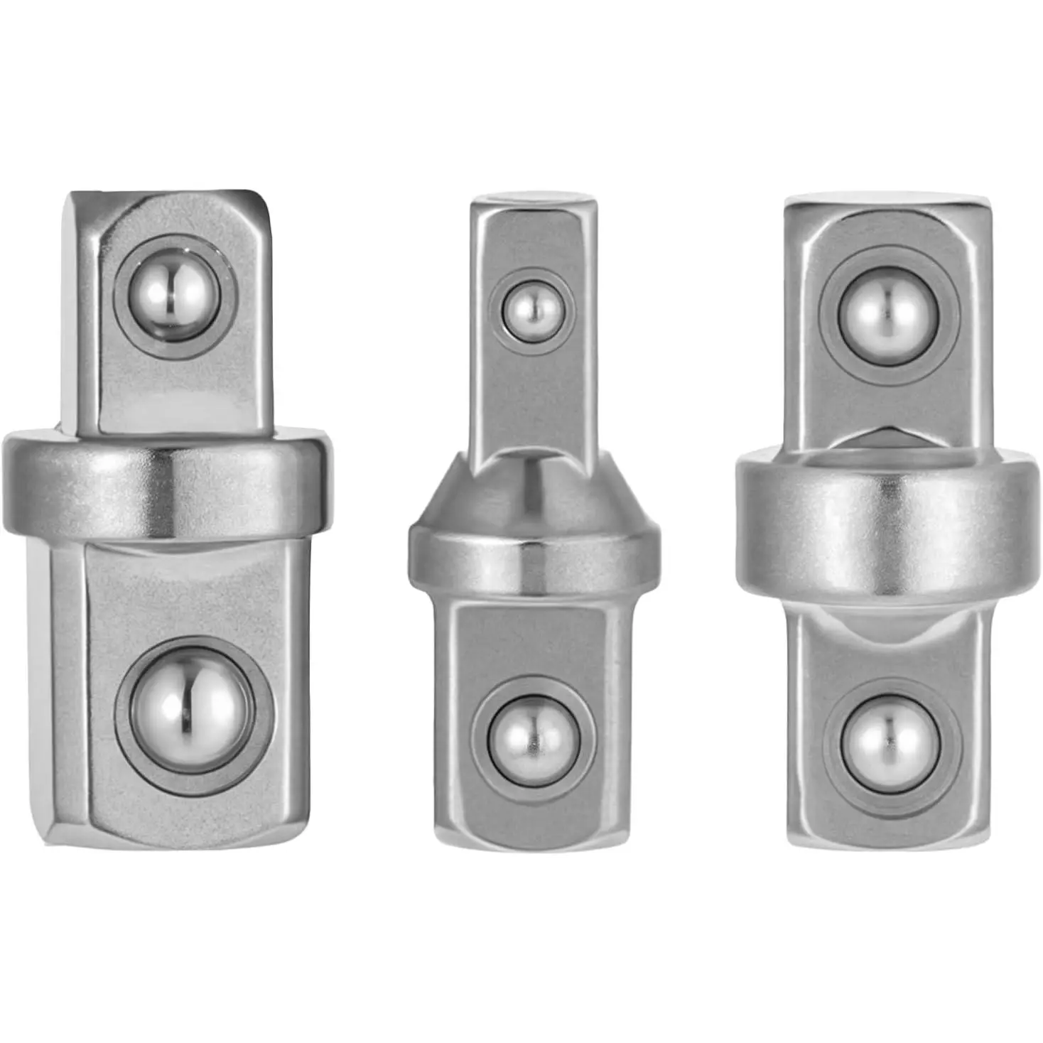3 count 1/2" 1/4" 3/8" Square Drive Adapters, Ratcheting Wrench to Square Drive Adapter Set Double  External Squares Internal Hexagonal Connector Electric Wrench for  Outer Squares Electric