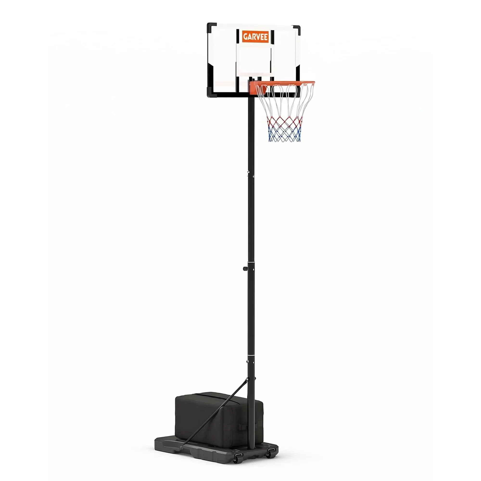 Adjustable Portable Basketball Hoop, Steel Frame with Backboard, Black