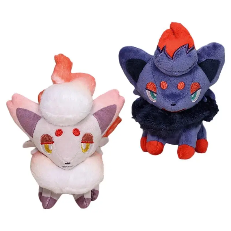 13cm New Pokemon Plush Keychain Zorua Charm Hisui Hisuian Stuffed Toy Pendant Soft Doll Gift