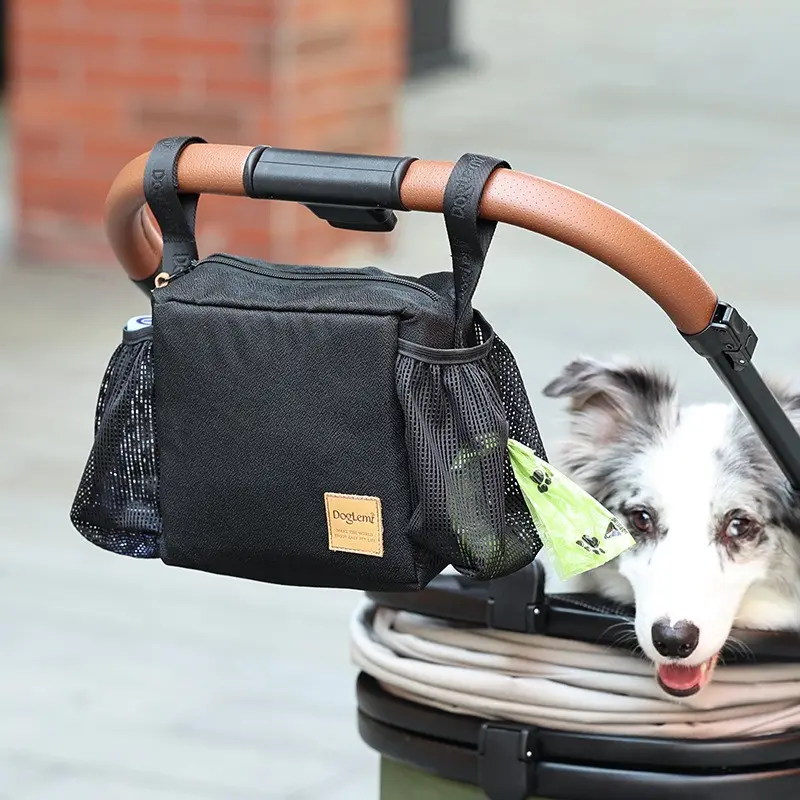 Large Dog Stroller Basket Bag, Multi-Pocket Storage, Pet Stroller Hanging Bag, Portable Pet Bag for Outdoor Use, Convenient Pet Accessories