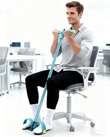 Foot pedal resistance band with handle – six-tube design, 50 lbs pull, natural rubber material; specially designed for…