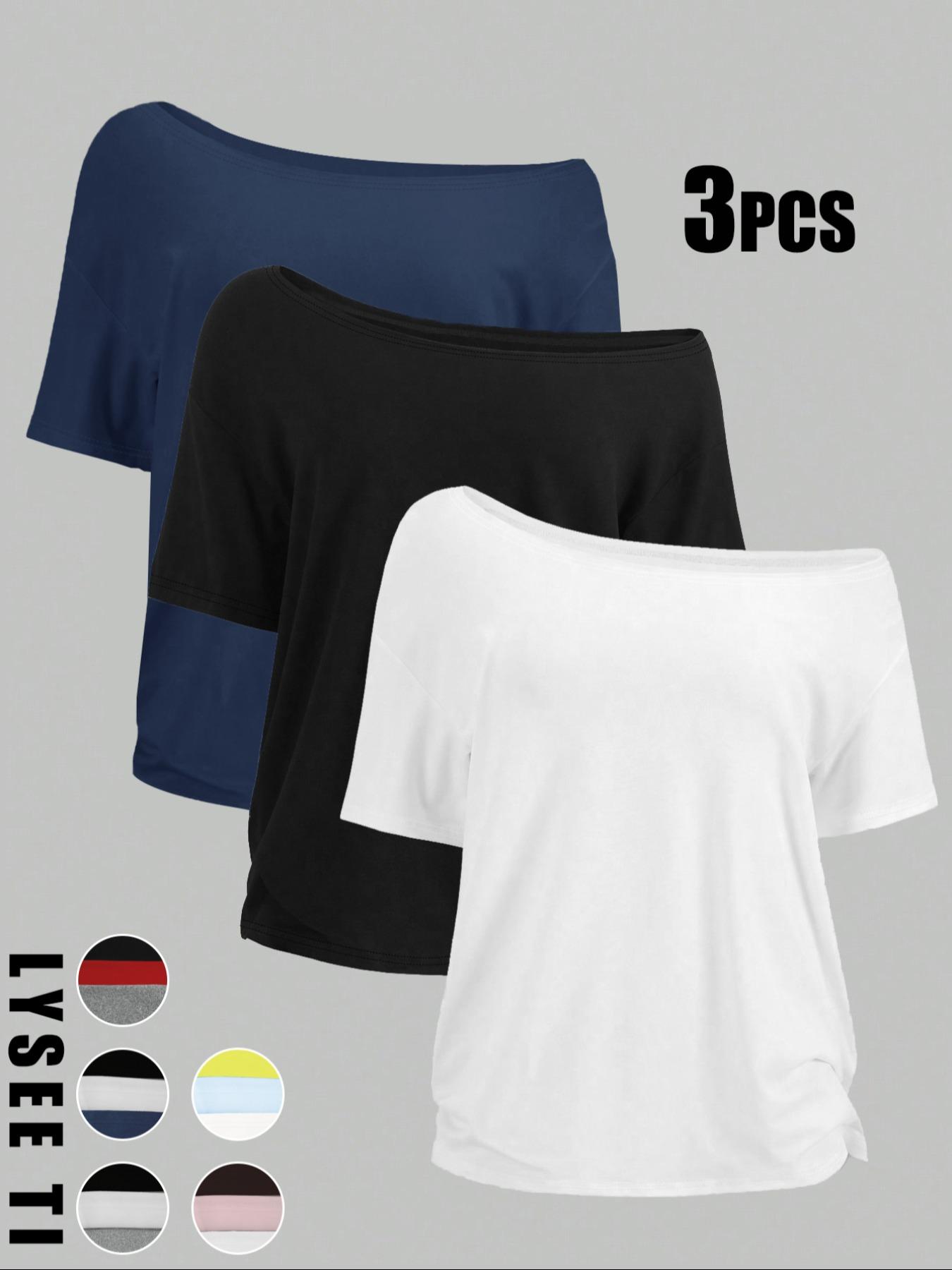 Women's Solid Color Tee, Casual Basic Short Sleeve T-shirt, Top for Daily Wear, Ladies Clothes for All Seasons, Womenswear