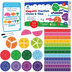178 count  Fraction Circles & Fraction Tiles -  Fraction Strips & Bars Fraction  Set Kit, Fraction Manipulatives Class Set, Fractions for , Math Manipulatives -